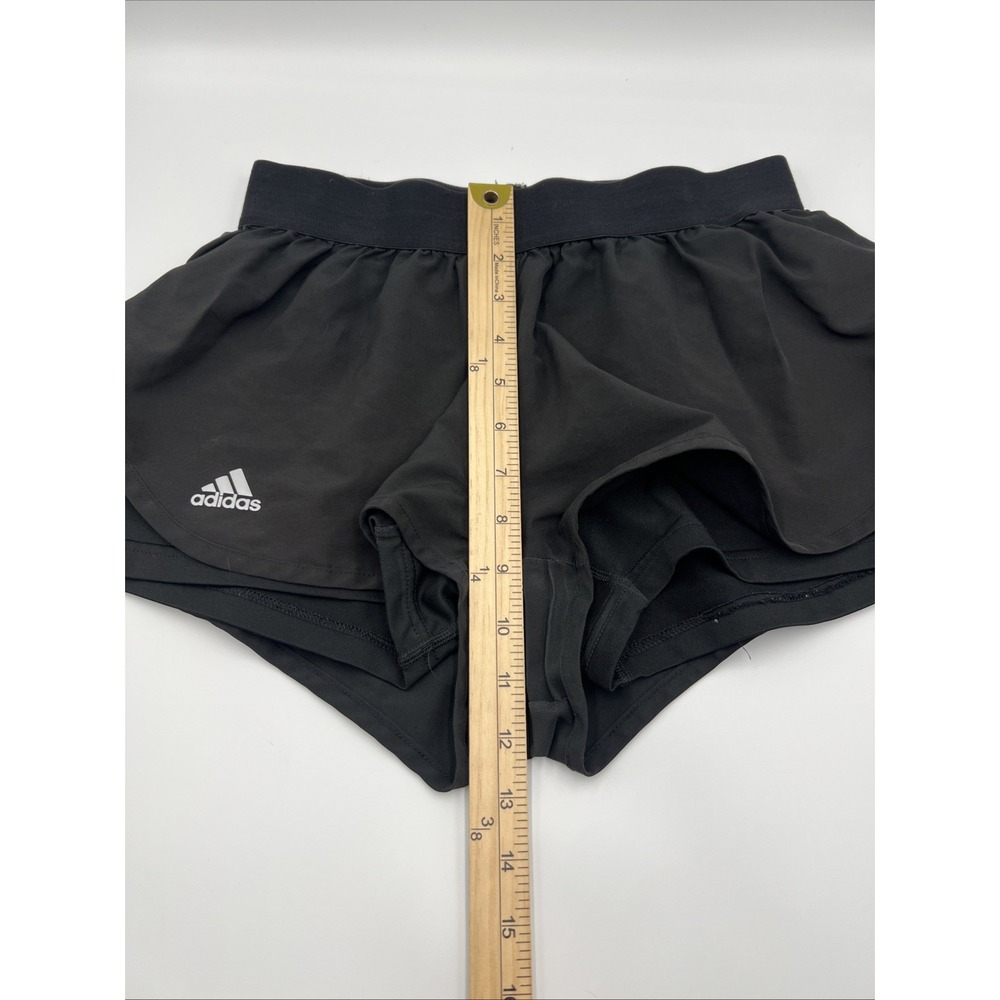 Adidas Aeroready Women's Black Shorts With Undershorts Inside Size Medium - Picture 8 of 8